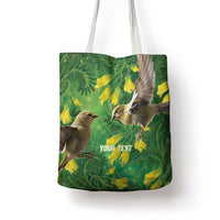 Bellbird New Zealand Personalised Tote Bag Kowhai Flower Maori Pattern