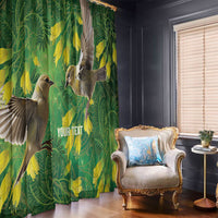 Bellbird New Zealand Personalised Window Curtain Kowhai Flower Maori Pattern