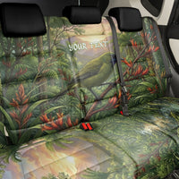 Bellbird New Zealand Personalised Back Car Seat Cover Korimako Harakeke Flower Native Forest