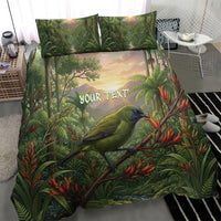 Bellbird New Zealand Personalised Bedding Set Korimako Harakeke Flower Native Forest LT22 - Polynesian Pride