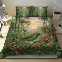 Bellbird New Zealand Personalised Bedding Set Korimako Harakeke Flower Native Forest LT22 - Polynesian Pride