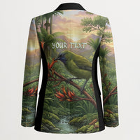 Bellbird New Zealand Personalised Blazer Korimako Harakeke Flower Native Forest