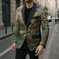 Bellbird New Zealand Personalised Blazer Korimako Harakeke Flower Native Forest