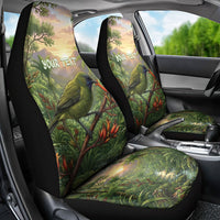 Bellbird New Zealand Personalised Car Seat Cover Korimako Harakeke Flower Native Forest LT22 - Polynesian Pride