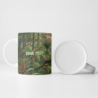 Bellbird New Zealand Personalised Ceramic Mug Korimako Harakeke Flower Native Forest