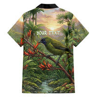 Bellbird New Zealand Personalised Family Matching Tank Maxi Dress and Hawaiian Shirt Korimako Harakeke Flower Native Forest LT22 - Polynesian Pride