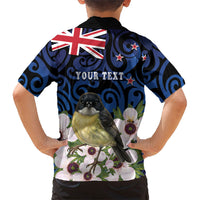 Tomtit New Zealand Personalised Family Matching Mermaid Dress and Hawaiian Shirt Miromiro Manuka Flower Maori Pattern LT22 - Polynesian Pride