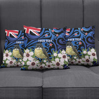 Tomtit New Zealand Personalised Pillow Cover Miromiro Manuka Flower Maori Pattern LT22 - Polynesian Pride