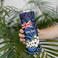 Tomtit New Zealand Personalised Skinny Tumbler Miromiro Manuka Flower Maori Pattern LT22 - Polynesian Pride