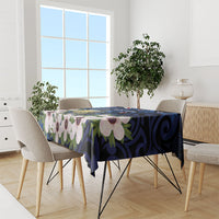 Tomtit New Zealand Personalised Tablecloth Miromiro Manuka Flower Maori Pattern