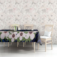 Tomtit New Zealand Personalised Tablecloth Miromiro Manuka Flower Maori Pattern