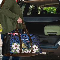 Tomtit New Zealand Personalised Travel Bag Miromiro Manuka Flower Maori Pattern