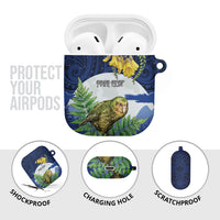 Kakapo New Zealand Personalised AirPods Case Kowhai Flower Silver Fern Maori Pattern LT22 - Polynesian Pride