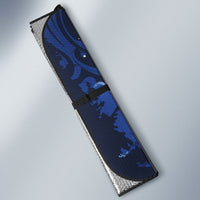 Kakapo New Zealand Personalised Auto Sun Shade Kowhai Flower Silver Fern Maori Pattern