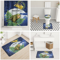 Kakapo New Zealand Personalised Bathroom Set Kowhai Flower Silver Fern Maori Pattern