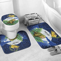 Kakapo New Zealand Personalised Bathroom Set Kowhai Flower Silver Fern Maori Pattern