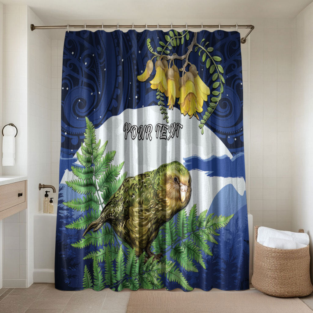 Kakapo New Zealand Personalised Bathroom Set Kowhai Flower Silver Fern Maori Pattern
