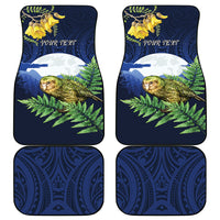 Kakapo New Zealand Personalised Car Mats Kowhai Flower Silver Fern Maori Pattern LT22 - Polynesian Pride