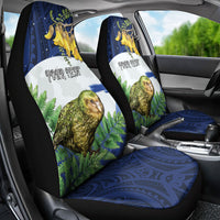 Kakapo New Zealand Personalised Car Seat Cover Kowhai Flower Silver Fern Maori Pattern LT22 - Polynesian Pride
