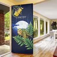 Kakapo New Zealand Personalised Door Cover Kowhai Flower Silver Fern Maori Pattern LT22 - Polynesian Pride