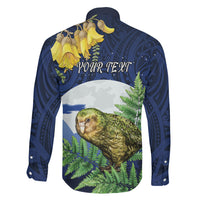 Kakapo New Zealand Personalised Family Matching Long Sleeve Bodycon Dress and Hawaiian Shirt Kowhai Flower Silver Fern Maori Pattern LT22 - Polynesian Pride