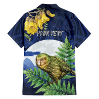 Kakapo New Zealand Personalised Family Matching Off Shoulder Short Dress and Hawaiian Shirt Kowhai Flower Silver Fern Maori Pattern LT22 - Polynesian Pride