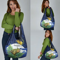Kakapo New Zealand Personalised Grocery Bag Kowhai Flower Silver Fern Maori Pattern LT22 - Polynesian Pride