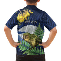 Kakapo New Zealand Personalised Hawaiian Shirt Kowhai Flower Silver Fern Maori Pattern LT22 - Polynesian Pride