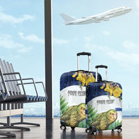 Kakapo New Zealand Personalised Luggage Cover Kowhai Flower Silver Fern Maori Pattern LT22 - Polynesian Pride