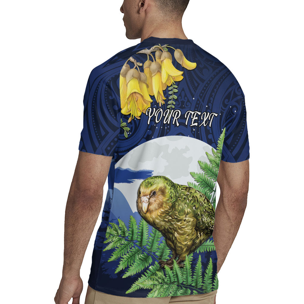 Kakapo New Zealand Personalised Rugby Jersey Kowhai Flower Silver Fern Maori Pattern LT22 - Polynesian Pride