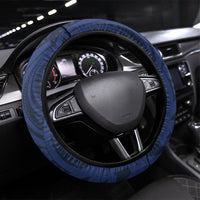 Kakapo New Zealand Steering Wheel Cover Kowhai Flower Silver Fern Maori Pattern LT22 Universal Fit Blue - Polynesian Pride