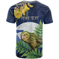 Kakapo New Zealand Personalised T Shirt Kowhai Flower Silver Fern Maori Pattern LT22 - Polynesian Pride