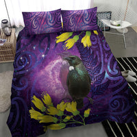 New Zealand Tui Bird Matariki Bedding Set Kowhai Flower Silver Fern Galaxy Maori Pattern LT22 - Polynesian Pride