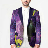 New Zealand Tui Bird Matariki Blazer Kowhai Flower Silver Fern Galaxy Maori Pattern LT22 - Polynesian Pride