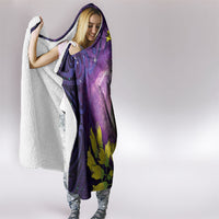 New Zealand Tui Bird Matariki Hooded Blanket Kowhai Flower Silver Fern Galaxy Maori Pattern LT22 - Polynesian Pride