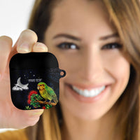 New Zealand Kakapo Matariki Personalised AirPods Case Pohutukawa Flower Galaxy Maori Pattern LT22 - Polynesian Pride