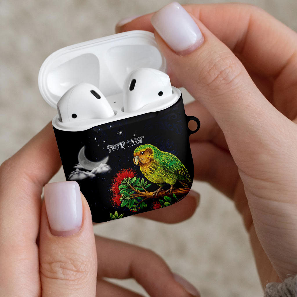 New Zealand Kakapo Matariki Personalised AirPods Case Pohutukawa Flower Galaxy Maori Pattern LT22 - Polynesian Pride