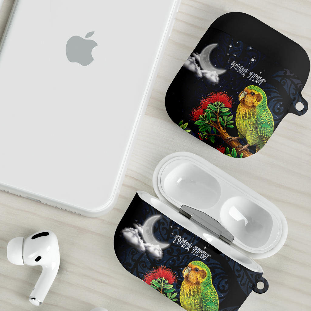 New Zealand Kakapo Matariki Personalised AirPods Case Pohutukawa Flower Galaxy Maori Pattern LT22 - Polynesian Pride