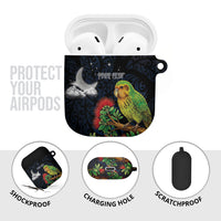 New Zealand Kakapo Matariki Personalised AirPods Case Pohutukawa Flower Galaxy Maori Pattern LT22 - Polynesian Pride
