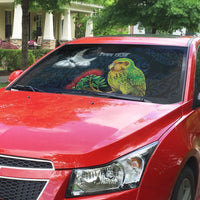 New Zealand Kakapo Matariki Personalised Auto Sun Shade Pohutukawa Flower Galaxy Maori Pattern