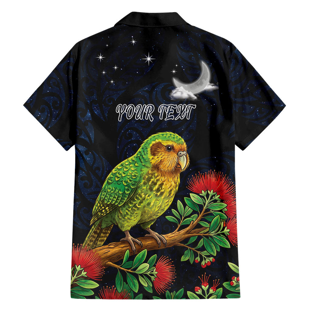 New Zealand Kakapo Matariki Personalised Family Matching Off Shoulder Short Dress and Hawaiian Shirt Pohutukawa Flower Galaxy Maori Pattern LT22 - Polynesian Pride
