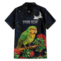 New Zealand Kakapo Matariki Personalised Hawaiian Shirt Pohutukawa Flower Galaxy Maori Pattern LT22 - Polynesian Pride