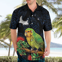 New Zealand Kakapo Matariki Personalised Hawaiian Shirt Pohutukawa Flower Galaxy Maori Pattern LT22 - Polynesian Pride