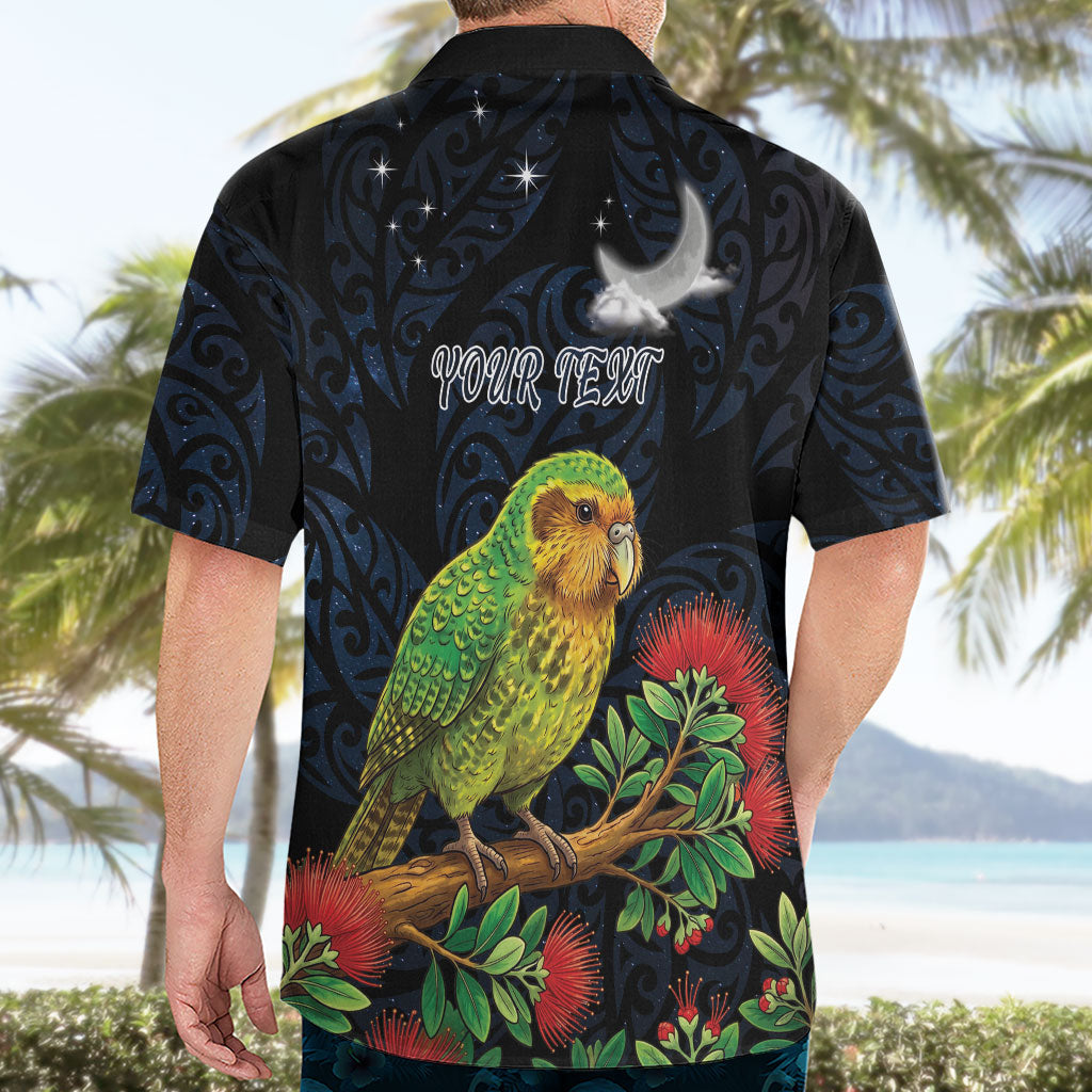New Zealand Kakapo Matariki Personalised Hawaiian Shirt Pohutukawa Flower Galaxy Maori Pattern LT22 - Polynesian Pride