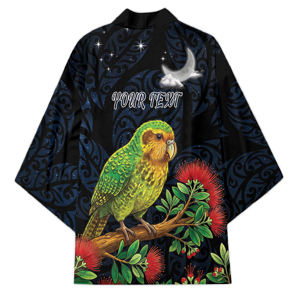New Zealand Kakapo Matariki Personalised Kimono Pohutukawa Flower Galaxy Maori Pattern