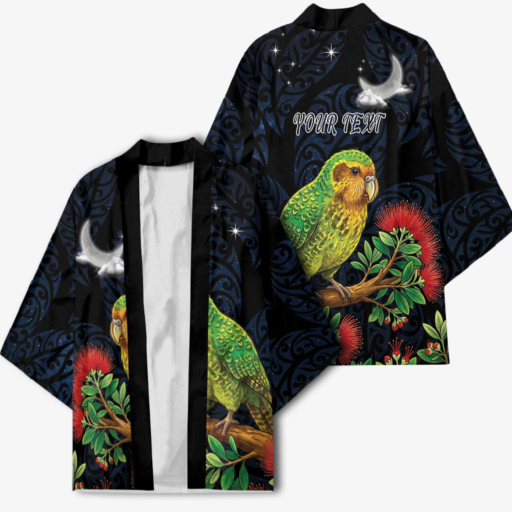 New Zealand Kakapo Matariki Personalised Kimono Pohutukawa Flower Galaxy Maori Pattern
