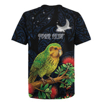 New Zealand Kakapo Matariki Personalised Rugby Jersey Pohutukawa Flower Galaxy Maori Pattern