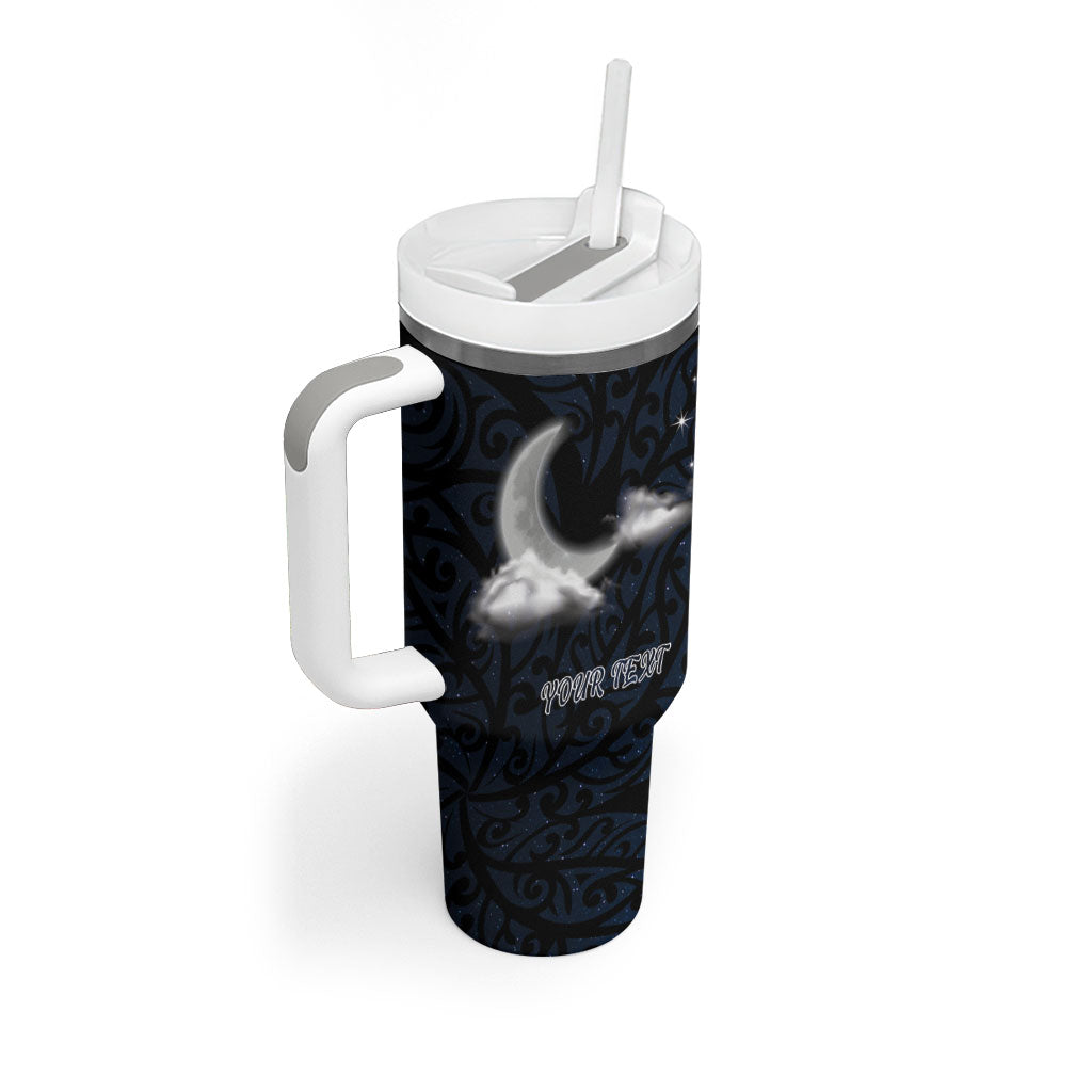 New Zealand Kakapo Matariki Personalised Tumbler With Handle Pohutukawa Flower Galaxy Maori Pattern LT22 - Polynesian Pride