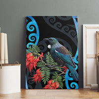 Tui Bird Kakabeak New Zealand Canvas Wall Art Clianthus Galaxy Maori Koru Pattern