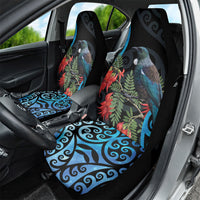 Tui Bird Kakabeak New Zealand Car Seat Cover Clianthus Galaxy Maori Koru Pattern LT22 - Polynesian Pride